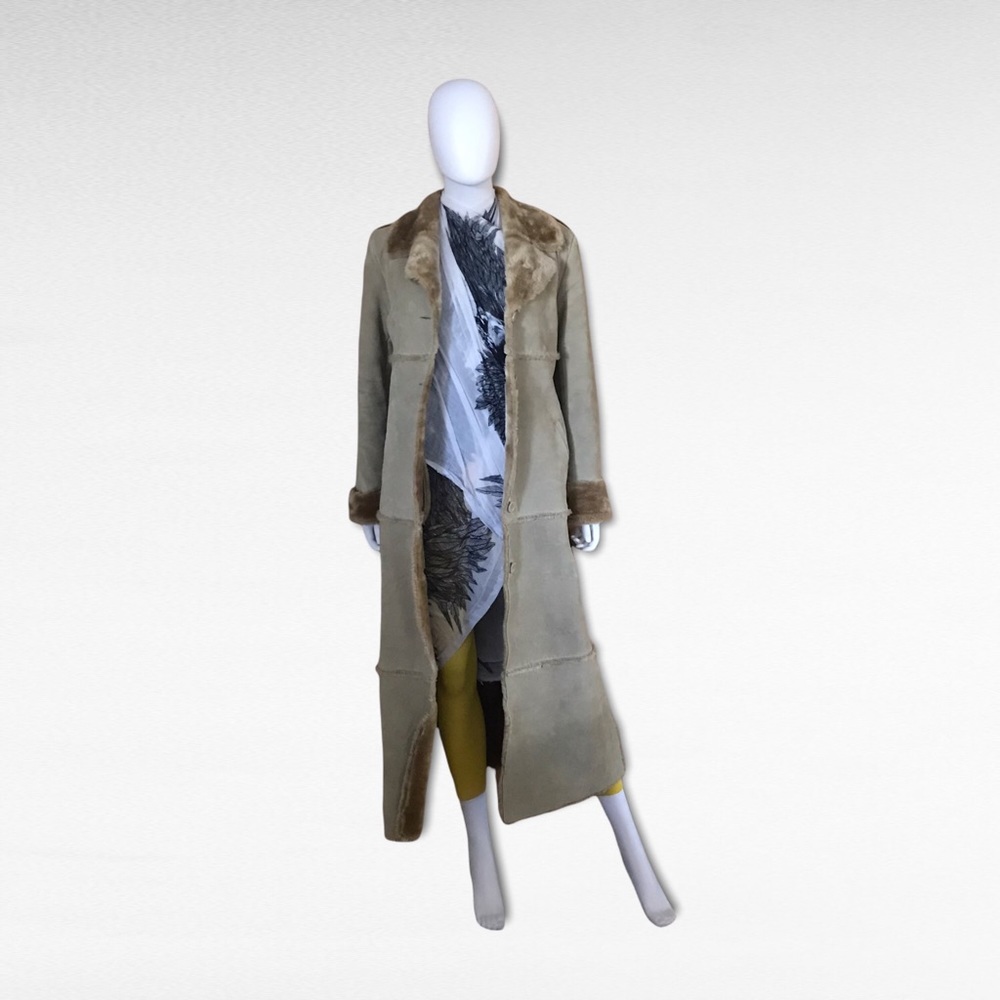 Brandon Thomas Full Length Suede Leather Coat - Picture 3 of 11